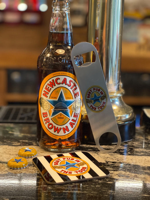 Best Pub in the Toon Bottle Opener & Coaster Set | Fathers Day Gift | Best Pal Sister Friend | Newcastle Brown Ale | For Geordies