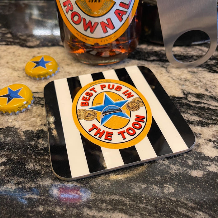 Best Pub in the Toon Bottle Opener & Coaster Set | Fathers Day Gift | Best Pal Sister Friend | Newcastle Brown Ale | For Geordies