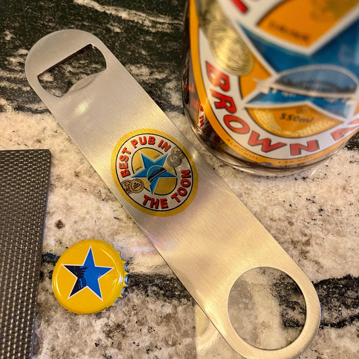 Best Pub in the Toon Bottle Opener & Coaster Set | Fathers Day Gift | Best Pal Sister Friend | Newcastle Brown Ale | For Geordies