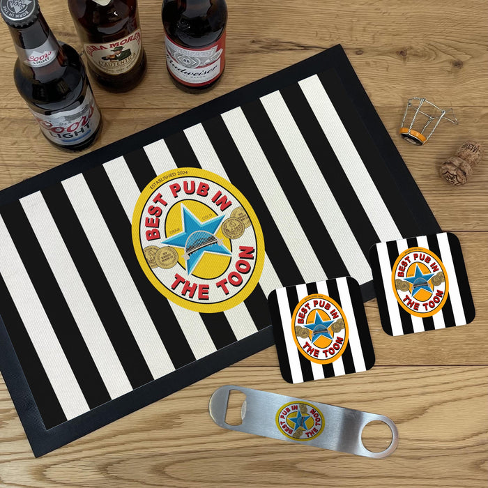 Best Pub in the Toon Bar Mat | Fathers Day Gift | Best Mam Pal Sister Brother Friend | Newcastle Brown Ale | For Geordies