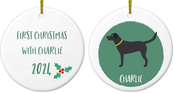 Black Labrador Christmas Bauble | Personalised Dog Ornament & Unique Holiday Decor for Pet Lovers