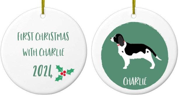 Black Springer Spaniel  Christmas Bauble - Personalised Dog Ornament & Unique Holiday Decor for Pet Lovers