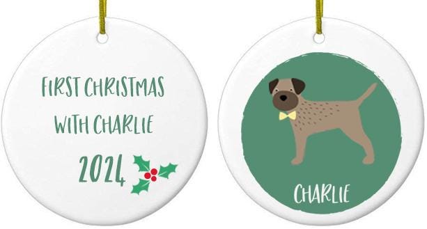 Border Terrier Christmas Bauble - Personalised Dog Ornament & Unique Holiday Decor for Pet Lovers