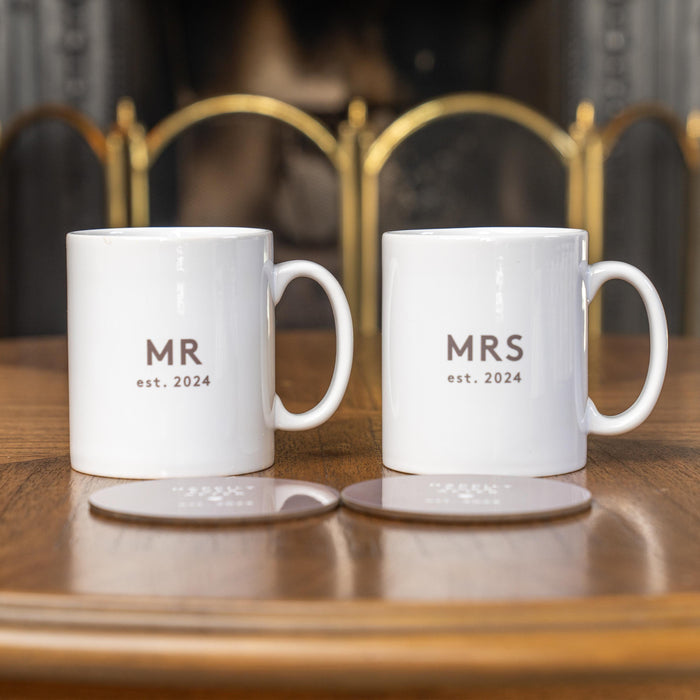 Personalised Anniversary Mug and Coaster Gift for Couples