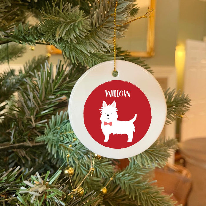 White Westie Christmas Bauble - Personalised Dog Ornament & Unique Holiday Decor for Pet Lovers