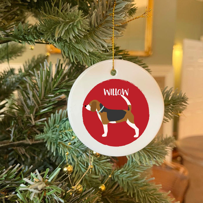 Beagle Christmas Bauble - Personalized Dog Ornament, Unique Holiday Decor & Pet Lover Gift with Your Dog's Name