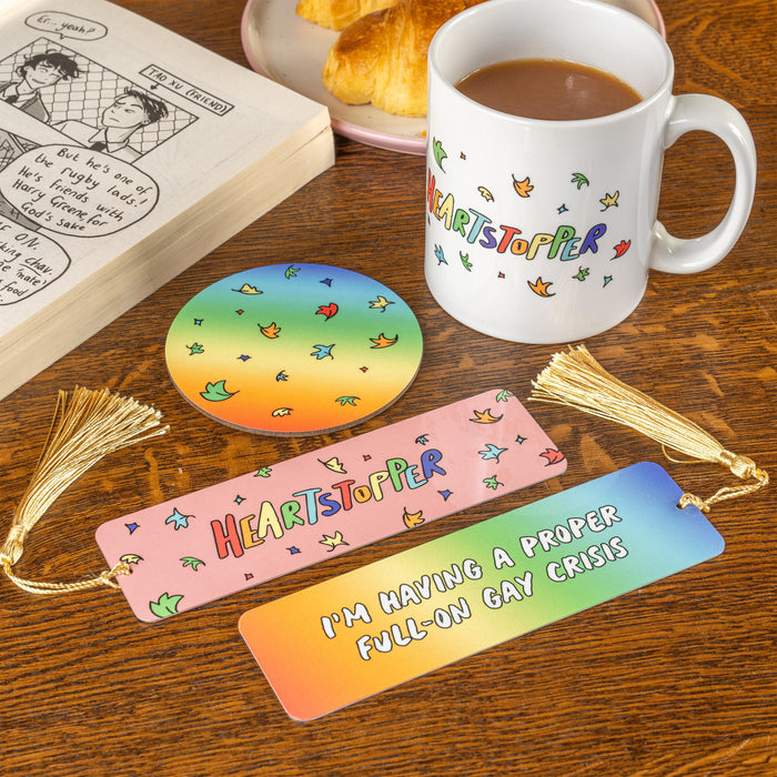 Heartstopper Gift Set | School Friend Gifts | Gifts For Teenagers | Full On Gay Crisis Mug  Coaster and Bookmark