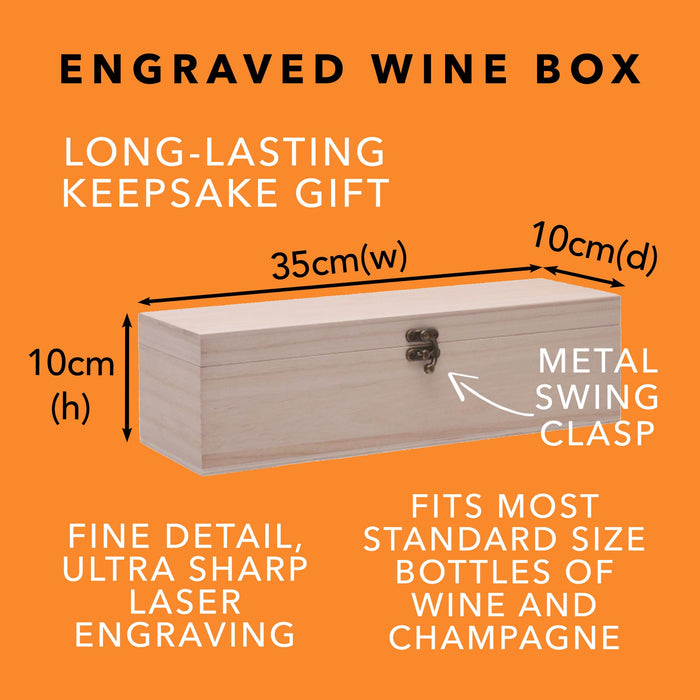 Christmas Champagne Wooden Gift Box | Engraved and Personalised