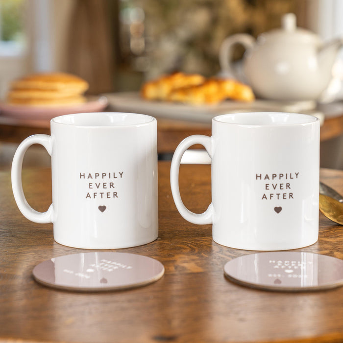 Personalised Mrs and Mrs Anniversary Mug and Coaster Gift for Couples