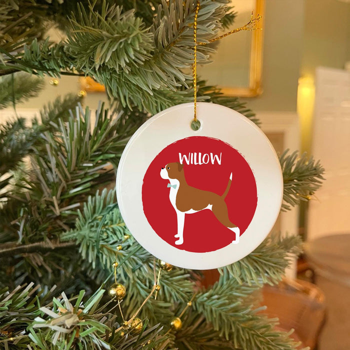 Red Boxer Christmas Bauble - Personalised Dog Ornament & Unique Holiday Decor for Pet Lovers