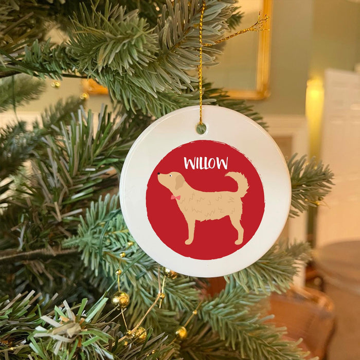 Golden Retriever Christmas Bauble - Personalised Dog Ornament & Unique Holiday Decor for Pet Lovers