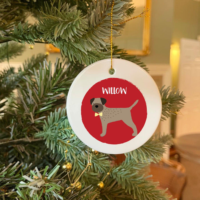 Border Terrier Christmas Bauble - Personalised Dog Ornament & Unique Holiday Decor for Pet Lovers