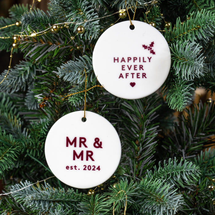 Personalised Our First Christmas as Mr & Mrs Bauble - First Christmas Married Ornament - Personalised Wedding Ornament - Christmas Wedding